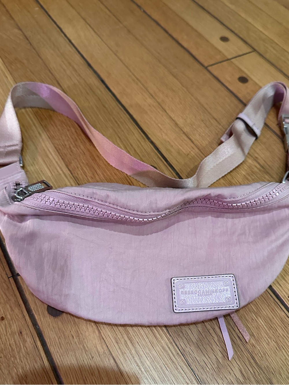 REBECCA MINKOFF muted pink Fanny Pack Bun Bag X Body nylon